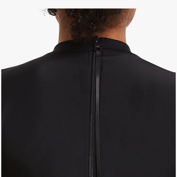 Women's Athletic One Piece Swimsuit Back Zip Retro High Neck Training Size Small - Picture 13 of 15